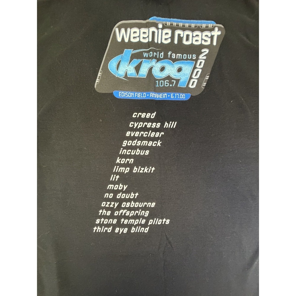 Vintage 2000 KROQ Weenie Roast Promo T-Shirt Size L 106.7 FM Radio Station Korn